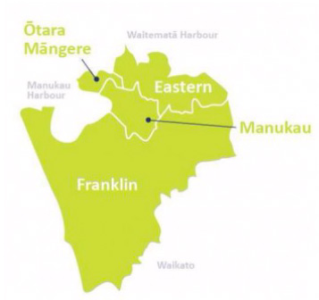 Counties Manukau localities map
